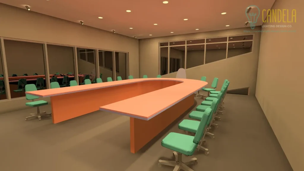 Resource center boardroom lighting design render