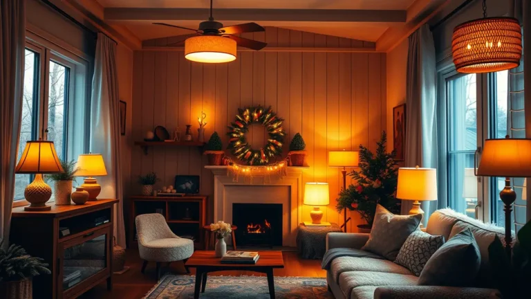 Comfy winter lighting in a living room